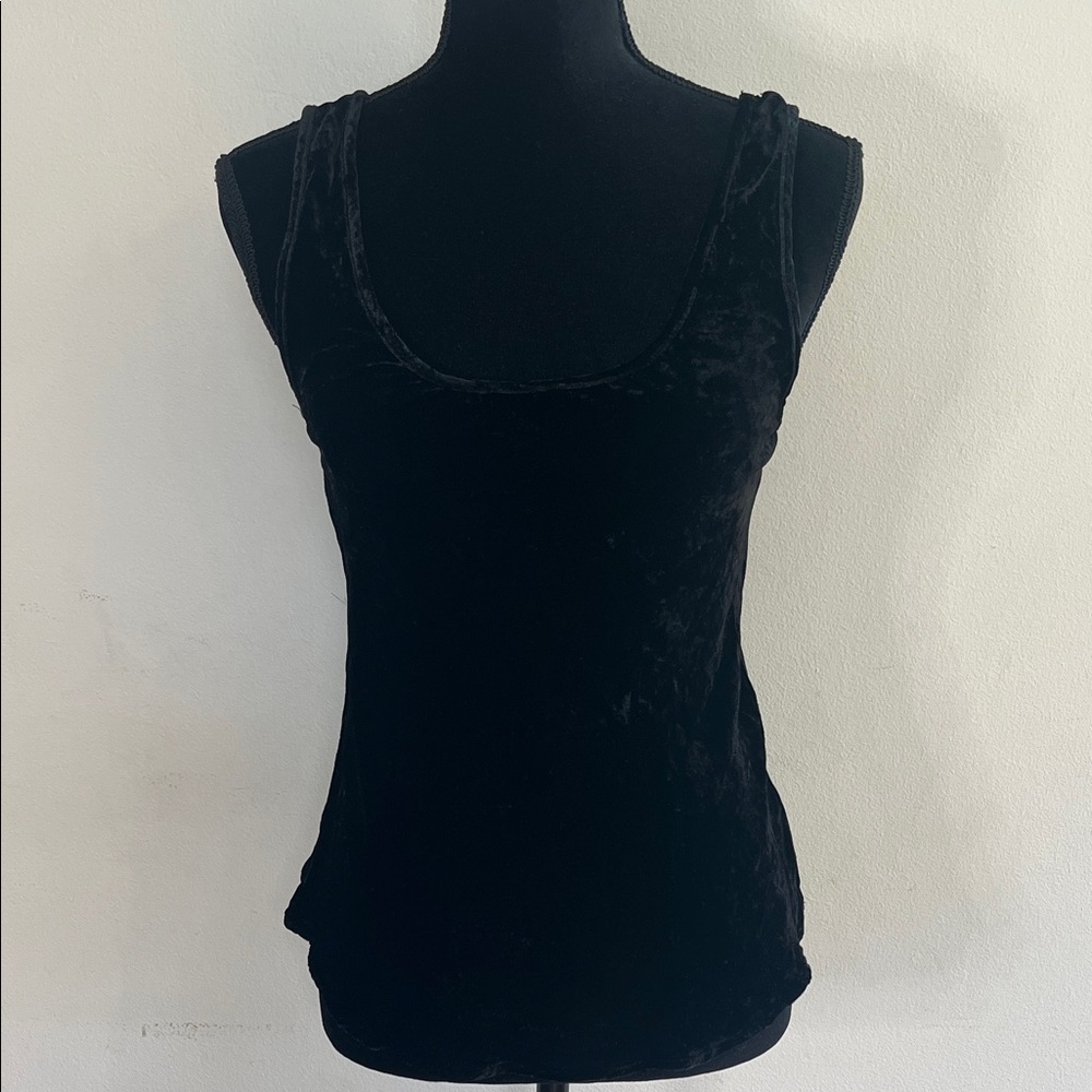 Elegant Black Velvet Women's Tank Top